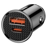 Baseus Circular PPS smart car charger with USB Quick Charge 4.0 QC 4.0 and USB-C PD 3.0 SCP ports black (CCALL-YS01)