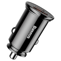 Baseus Circular PPS smart car charger with USB Quick Charge 4.0 QC 4.0 and USB-C PD 3.0 SCP ports black (CCALL-YS01)