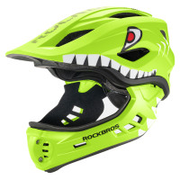 Rockbros TT-32004 Shark Children's Bike Helmet with Detachable Jaw Size M (54-58) - Green