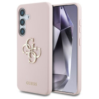 Guess Silicone Big 4G Logo Bottom Script Case for Samsung Galaxy S25 - Pink