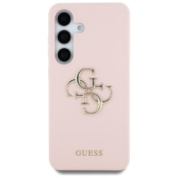 Guess Silicone Big 4G Logo Bottom Script Case for Samsung Galaxy S25 - Pink
