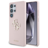 Guess Silicone Big 4G Logo Bottom Script Case for Samsung Galaxy S25 Ultra - Pink