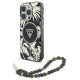 Guess Palm Trees Triangle Pearl Strap MagSafe case for iPhone 16 Pro black