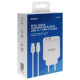 Savio Lādētājs SAVIO Wall Charger 20 W 1&times; USB-A, 1&times; USB-C with USB-C 1m cable