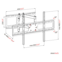 Savio TV stiprinājums Savio 37" &ndash; 86", 60 kg Full-motion TV wall mount