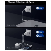 Spigen Essential EE472EU 2-port USC-C 47W wall charger - white