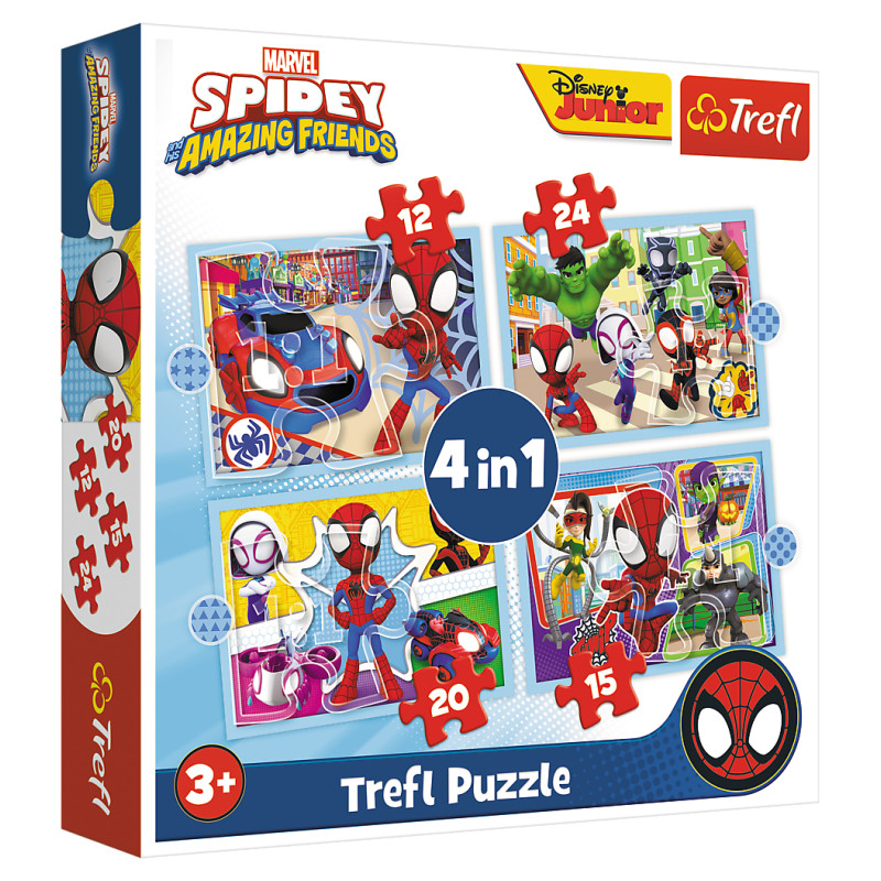 Trefl SPIDER-MAN Puzle 12+24+20+15 Spidey