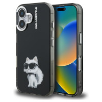 Karl Lagerfeld IML Aquarelle Choupette & Logo iPhone 16 Case - Black