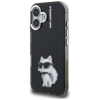 Karl Lagerfeld IML Aquarelle Choupette & Logo iPhone 16 Case - Black