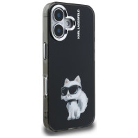 Karl Lagerfeld IML Aquarelle Choupette & Logo iPhone 16 Case - Black