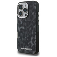 Karl Lagerfeld IML Leopard Pattern MagSafe Case for iPhone 16 Pro Max - Black