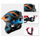 Rockbros TT-32SOBL-S children's bicycle helmet with removable chinbar, size S - black and orange