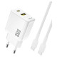 Dudao A27MaxCEU PD QC 35W USB-A USB-C Wall Charger with USB-C Cable - White
