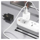 Dudao A26TCEU PD QC 25W GaN USB-A USB-C Wall Charger with USB-C Cable - White