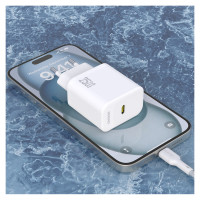 Dudao A27CEU PD 25W GaN SB-C Wall Charger with USB-C Cable - White