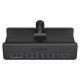 Orico MH4PU Hub Clamp-Mounted 4x USB-A 3.0 - Black