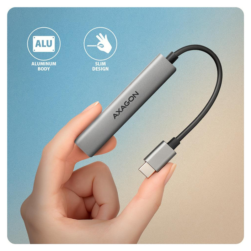 Axagon HUE-STC ALU STRIP USB-C 4 port hub