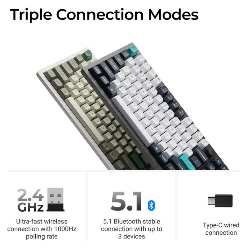 Keychron KEYBOARD WRL Q6 MAX RGB/SHELL WHITE Q6M-P1 KEYCHRON