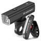 Wozinsky WSBLB3 Front (1000 lm) and Rear USB-C Bike Light Set - Black