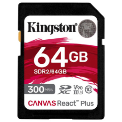 Kingston Atmiņas karte Kingston Canvas React Plus SDXC 64GB