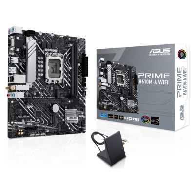 Asus Mainboard|ASUS|Intel H610|LGA 1700|micro ATX|RAM DDR5-SDRAM|2xSlots|Wi-Fi Yes|Bluetooth Yes|2xNumber of M.2 (M) slots|PRIMEH610M-AWIFI