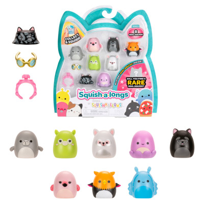 Squishmallows SQUISH-A-LONGS figūriņas, 8 gab., 2,5&nbsp;cm