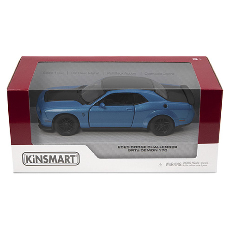 Kinsmart Die-Cast modelis 2023 Dodge Challenger SRT Demon 170, izmērs 1:40