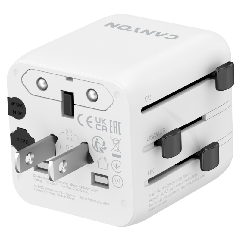 Canyon Travel Adapter OnTour One EU/UK/US/AUS White