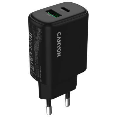 Canyon charger OnCharge 250 25W 1xPD 1xQC EU Black