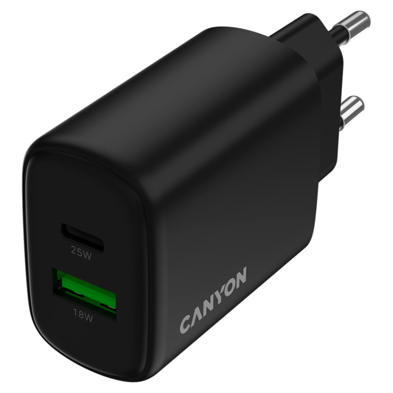 Canyon charger OnCharge 250 25W 1xPD 1xQC EU Black