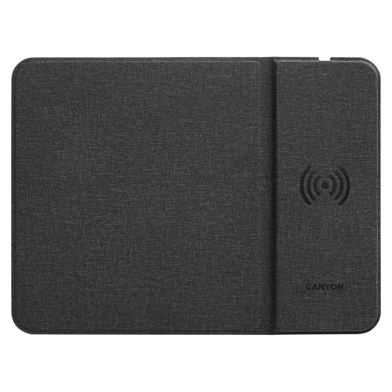 Canyon MP-W5, Mouse Mat with wireless charger, Input 5V/2A,9V2A Output 5W/7.5W/10W, 324*244*6mm, USB Type C cable length 1m, Black, 220g