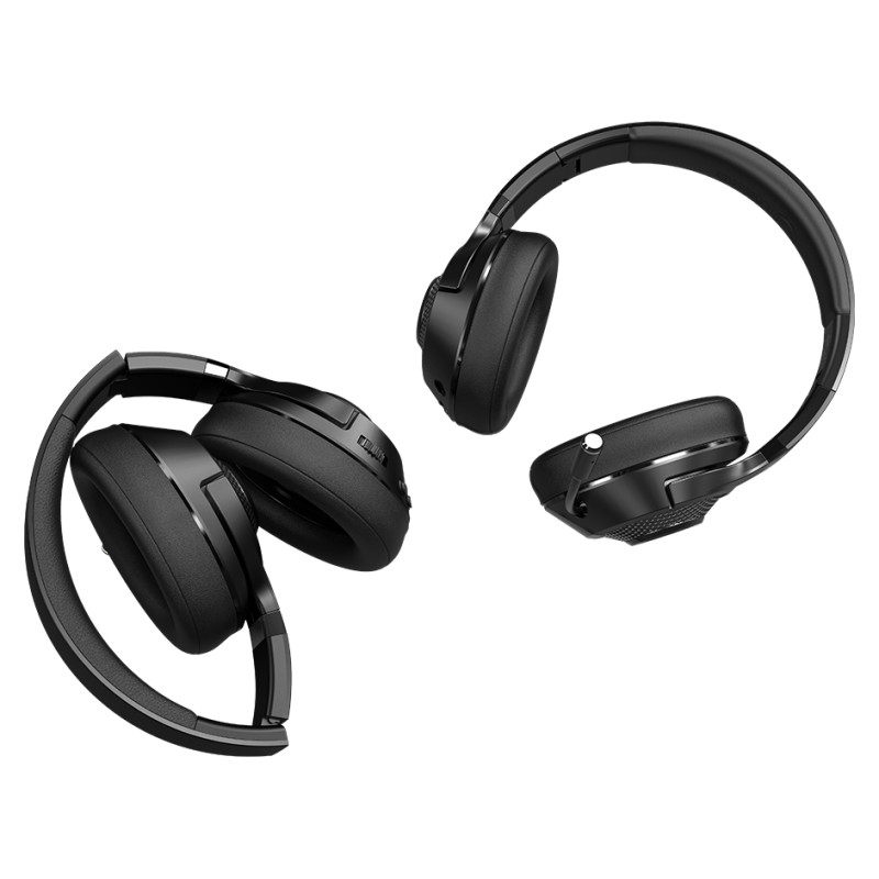 Lorgar Noah 500, Wireless Gaming headset with microphone, JL7006, BT 5.3, battery life up to 58 h (1000mAh), USB (C) charging cable (0.8m), 3.5 mm AUX cable (1.5m), size: 195*185*80mm, 0.24kg, black
