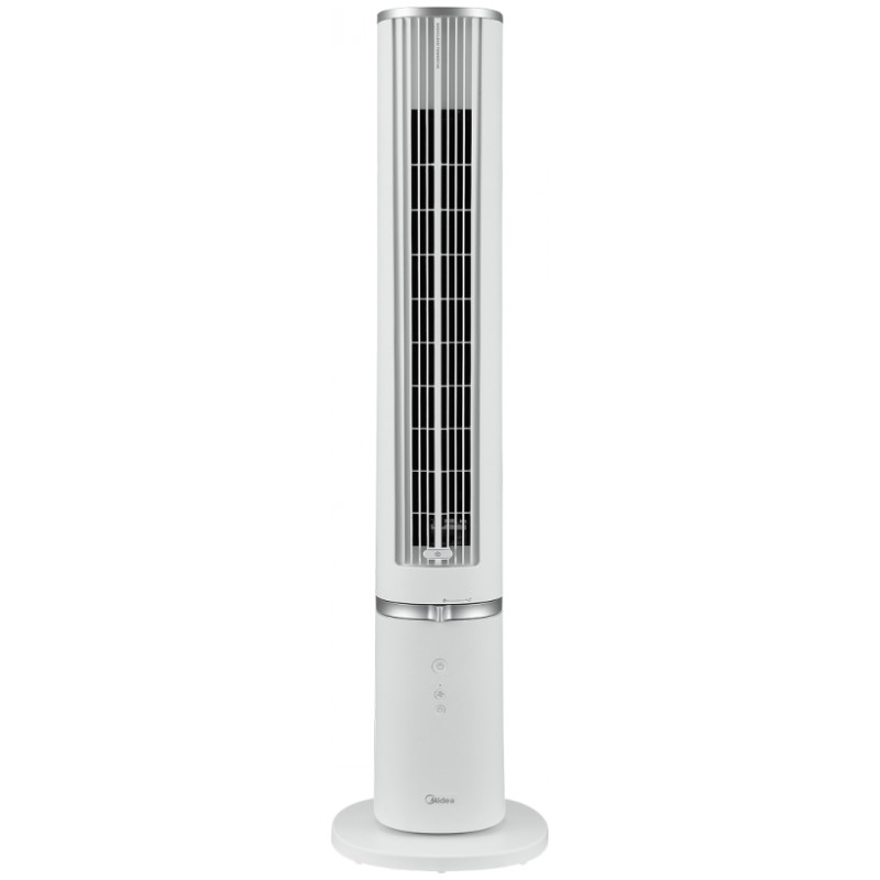 Midea Aroma Tower fan, 45W, Fully Detachable for Easy Cleaning, Built-in Essential Oil Diffuser, Air flow: 38.3 m3/min, 2 Wind modes - Normal/Sleeping, 4 speed settings, 7h timer, Multi-angle Remote control, Oscillation 70, white color, 1032x275x275