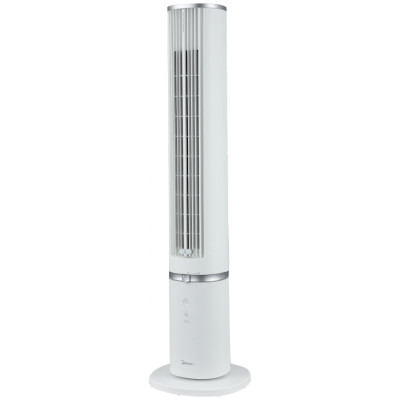 Midea Aroma Tower fan, 45W, Fully Detachable for Easy Cleaning, Built-in Essential Oil Diffuser, Air flow: 38.3 m3/min, 2 Wind modes - Normal/Sleeping, 4 speed settings, 7h timer, Multi-angle Remote control, Oscillation 70, white color, 1032x275x275
