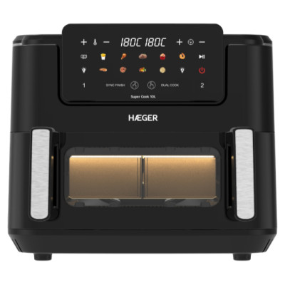 Haeger AF-D10.010B Super Cook Karstā gaisa cep&scaron;anas ierīce 10L ( 2 x 5L ) 2600W