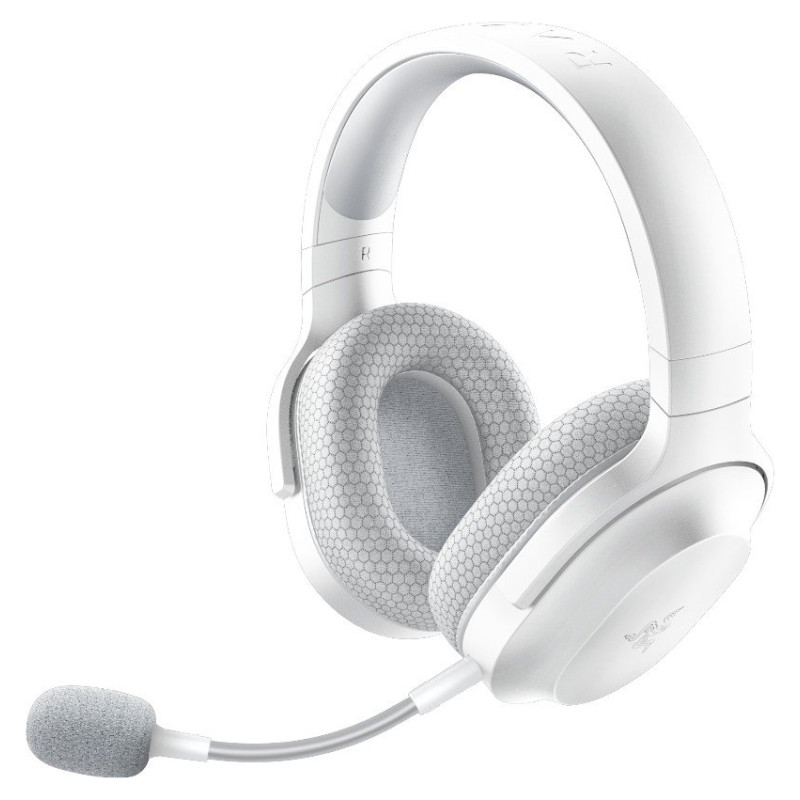 Razer Barracuda X Mercury White Wireless Multi-platform Gaming and Mobile Headset, Razer TriForce 40mm Drivers, Detachable HyperClear Cardioid Mic, Ultra-soft FlowKnit mem foam, 7.1 audio, 50hrs, Dual Wireless, Type-C, Compt PC, PlSt, MD, Ad, iOs