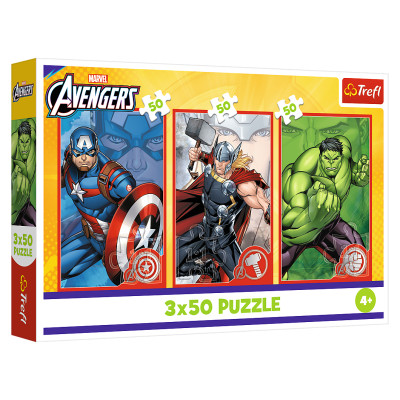Trefl AVENGERS Pužļu komplekts Tavs varonis, 3x50 gab.