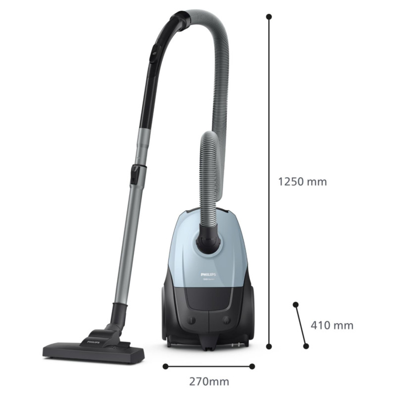 Philips Vacuum Cleaner|PHILIPS|Input power 800 W|Dust capacity 3 L|Cylinder vacuum|Cleaning type Dry|Dust container Dust bag|Colour Blue|XD1142/10