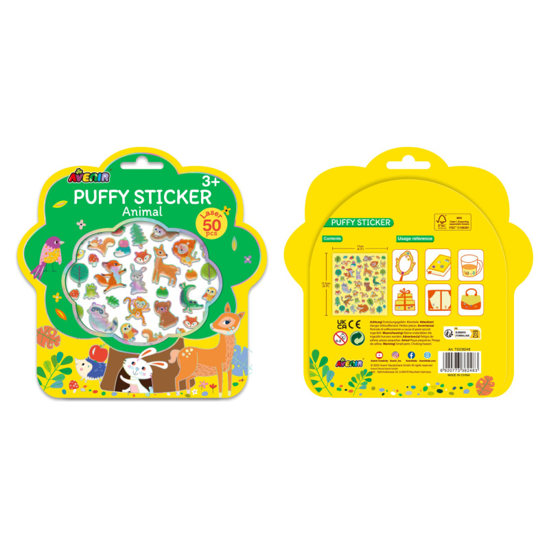 Avenir Pufīgās uzlīmes Dzīvnieki