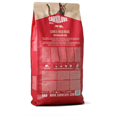 Carnilove Cat Active Sterilised Lamb & Wild Boar 6 kg