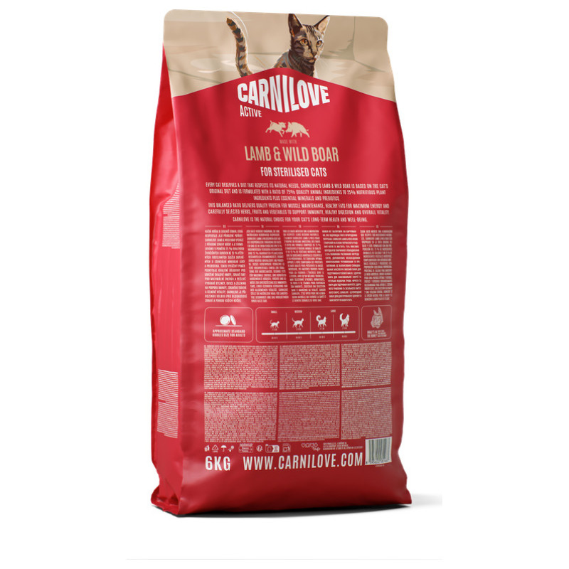 Carnilove Cat Active Sterilised Lamb & Wild Boar 6 kg