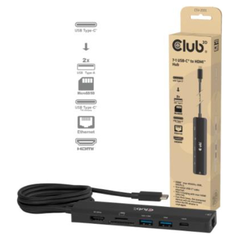 Club3D I/O HUB 7IN1 USB-C HDMI/140W CSV-2555 CLUB3D