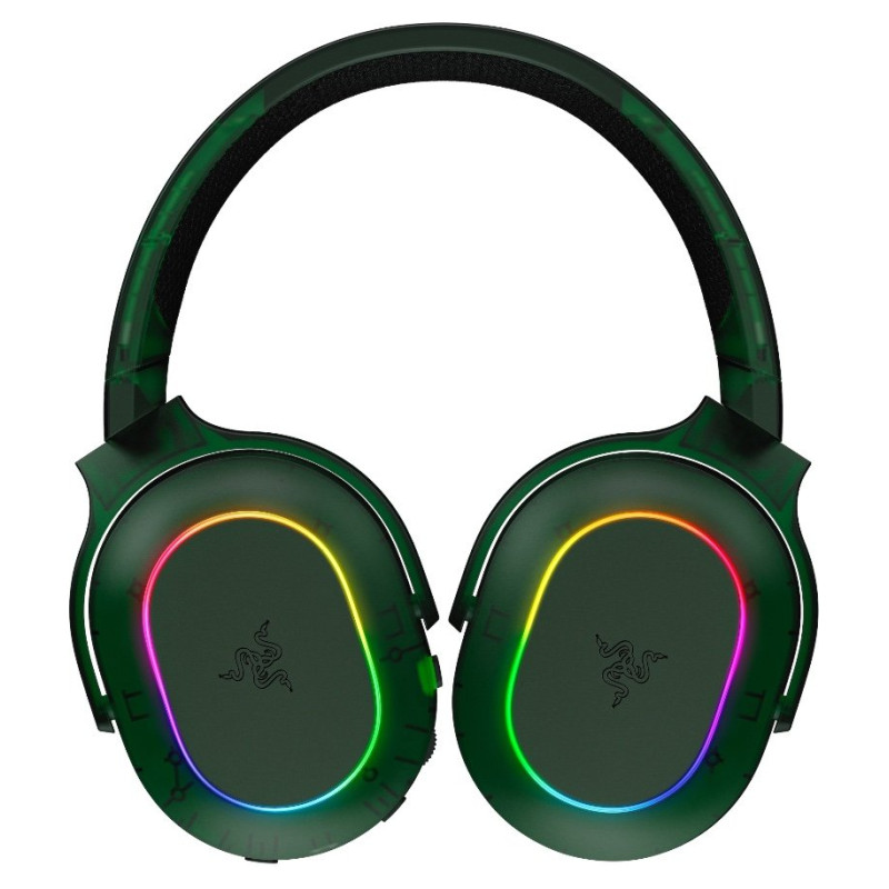 Razer Barracuda X Chroma Phantom Green Edition, Gaming Headset, Black, Oval Ear Cushions, 2.4 GHz Wireless / Bluetooth, Breathable Fabric with Memory Foam Cushions, Detachable Razer HyperClear Cardioid Mic, 7.1 Surround sound