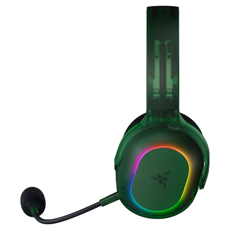Razer Barracuda X Chroma Phantom Green Edition, Gaming Headset, Black, Oval Ear Cushions, 2.4 GHz Wireless / Bluetooth, Breathable Fabric with Memory Foam Cushions, Detachable Razer HyperClear Cardioid Mic, 7.1 Surround sound