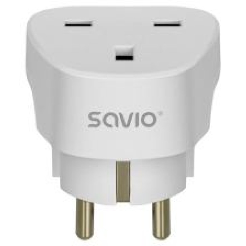Savio Strāvas adapteris SAVIO Travel adapter UK socket - EU plug