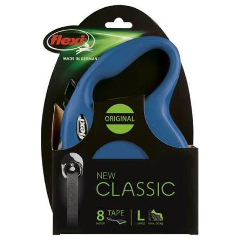 Flexi New Classic L 8m blue (lente) - pavada suņiem