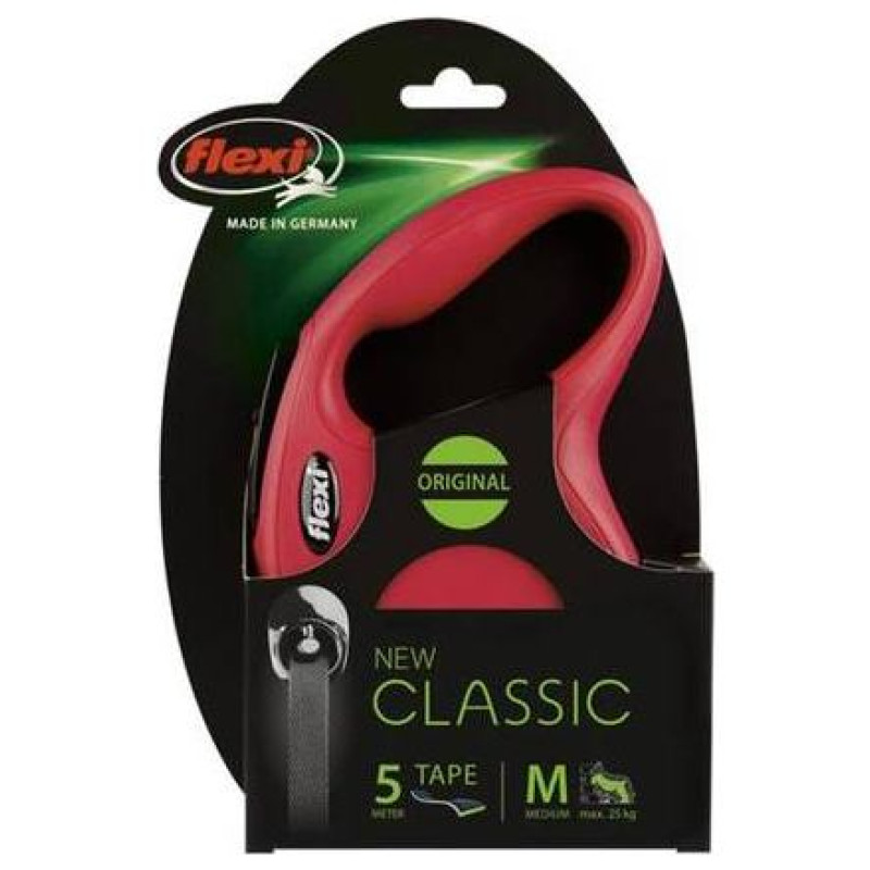 Flexi New Classic M 5m red (lente) - pavada suņiem