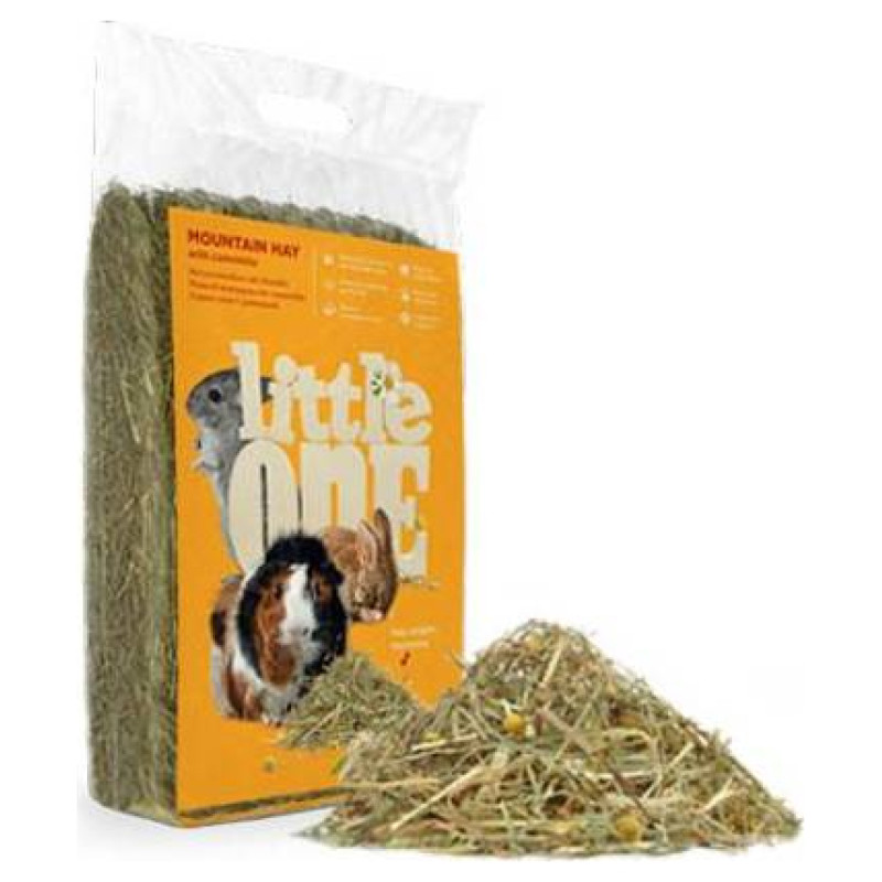 Mealberry Little One Mountain hay with camomile, not pressed 400 g - siens grauzējiem