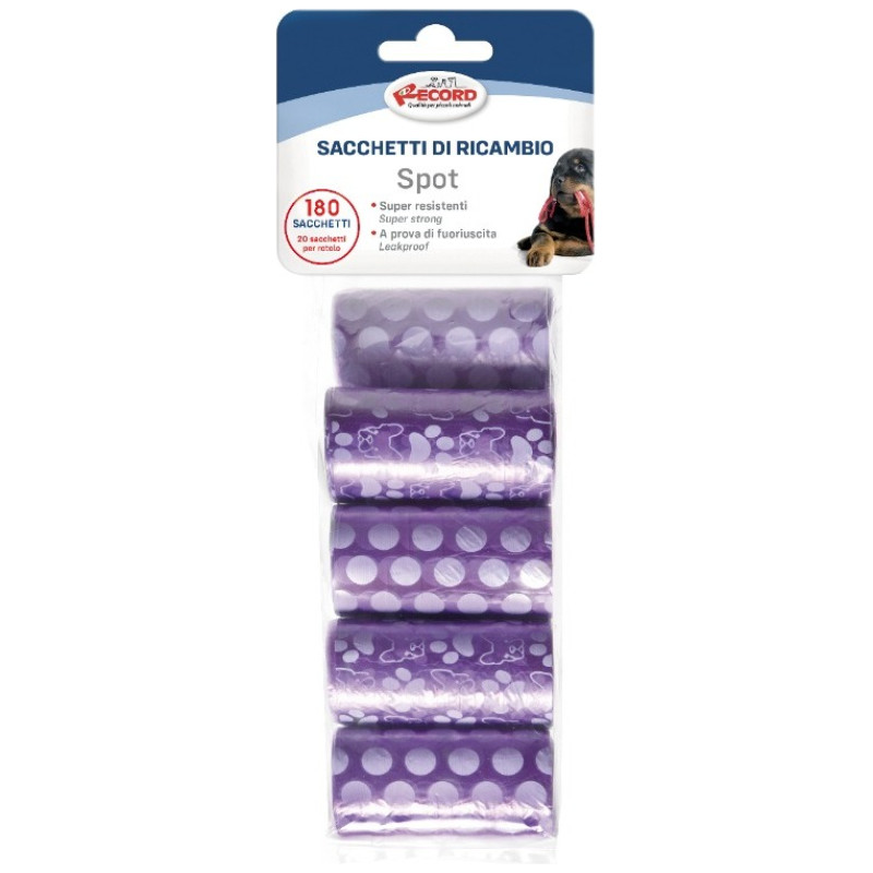 Record Izkārnījumu savāk&scaron;anas maisiņi SPOT PURPLE  9X20gb 27,5x30,5cm