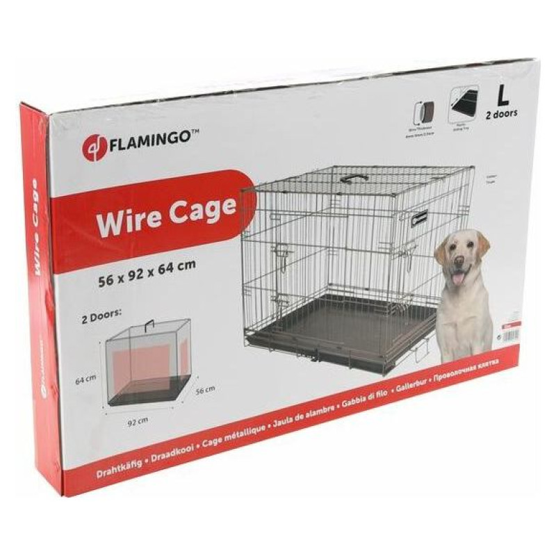 Flamingo metāla būris (ar divām durtiņām) EBO L 56x92x64cm pelēks